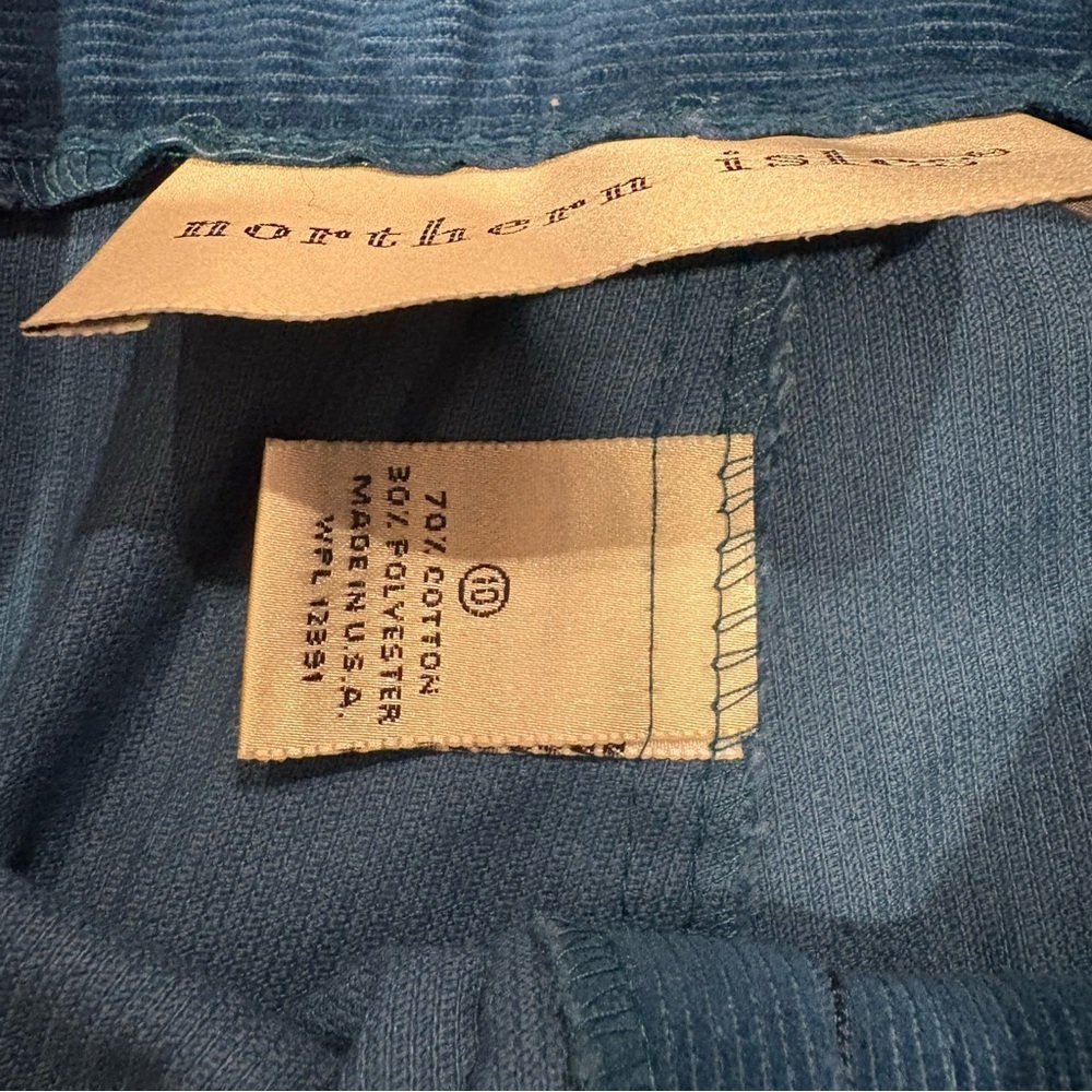 Vintage Northern Isles Blue Straight Leg Corduroy Pants - Size 10 - Picture 3 of 4